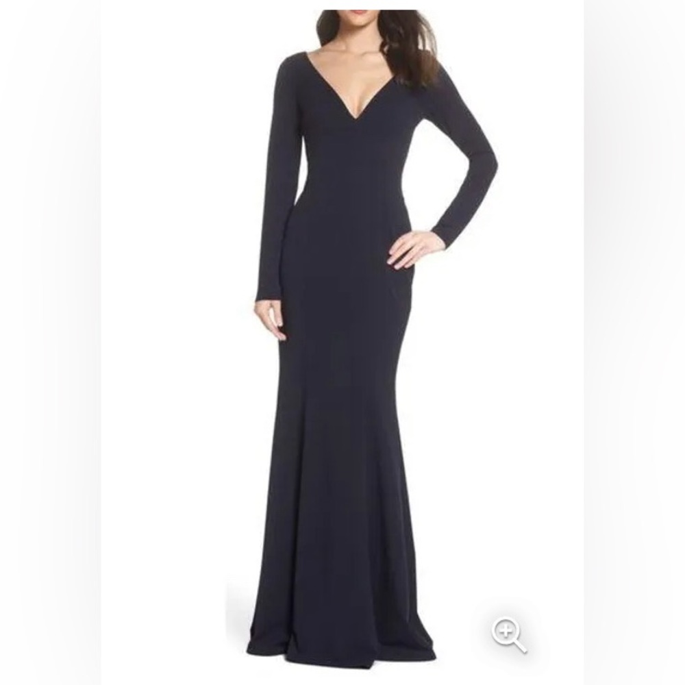 Katie May Cleo Long Sleeve Cutout Back Gown NWT SIZE XS - Picture 3 of 16